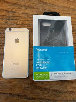 Apple Iphone 6 White Face Unlocked Sim Carrier, Factory Reset Great Condition & New Speck Case