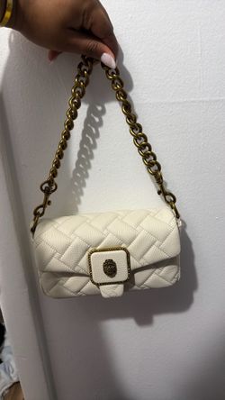 Kurt Geiger London Mini Brixton Lock Bag – Ivory Leather