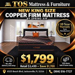 Spring Air Copper Firm King Size Mattress 🚚WE DELIVER🚚