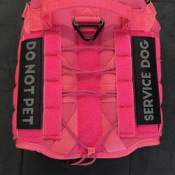 Pink Tactical Service Dog Harness (M) – “Do Not Pet” / “Service Dog” Patches