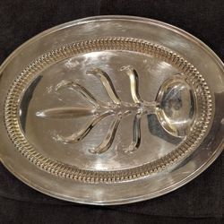 Vintage Kent Silversmiths Platter Meat Serving Tray Platter Oval 16" × 11.5"