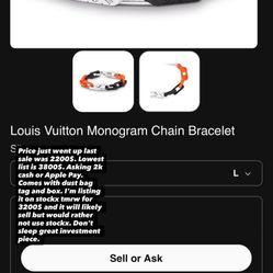 Orange And Black Louis Vuitton Monogram Bracelet (L)