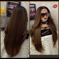 Human Hair Blended Lace Front Wig 