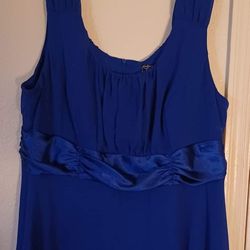 Woman's 22 Sleeveless. Dressbarn Bright Blue Design Dress 