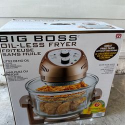 Like New Big Boss Oil-Less Fryer 16QT