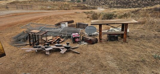 Scrap metal and fence