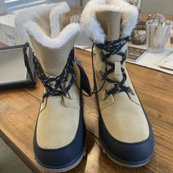 Size 9 New Women's Corie Winter Boots-Universal Thread, Tan, Waterproof, Fur Lined - Size