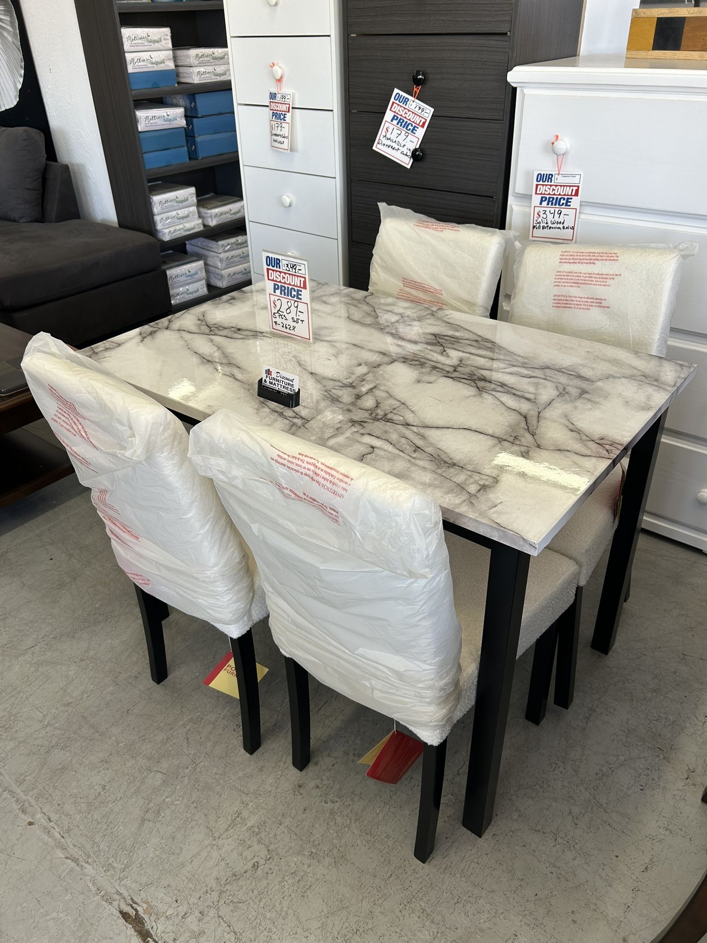 Small Dining Table Set ( Available With Chairs In Dark Gray Also) 43” X 28” X 30” Height
