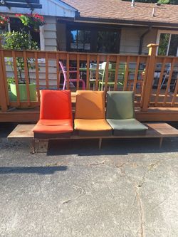 Mid century bench with removable seats THAYER COGGIN design  by MILO BAUGHMAN