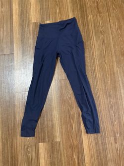 Navy Blue High-Waist Leggings with Pockets