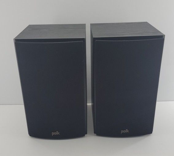 Polk T15 Bookshelf Speakers Stereo Home Theater Pair T-15 Black 100W 5-1/4"