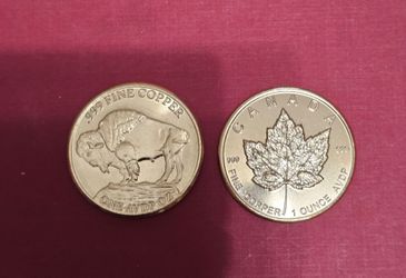 TWO-1 Ounce Copper Rounds
