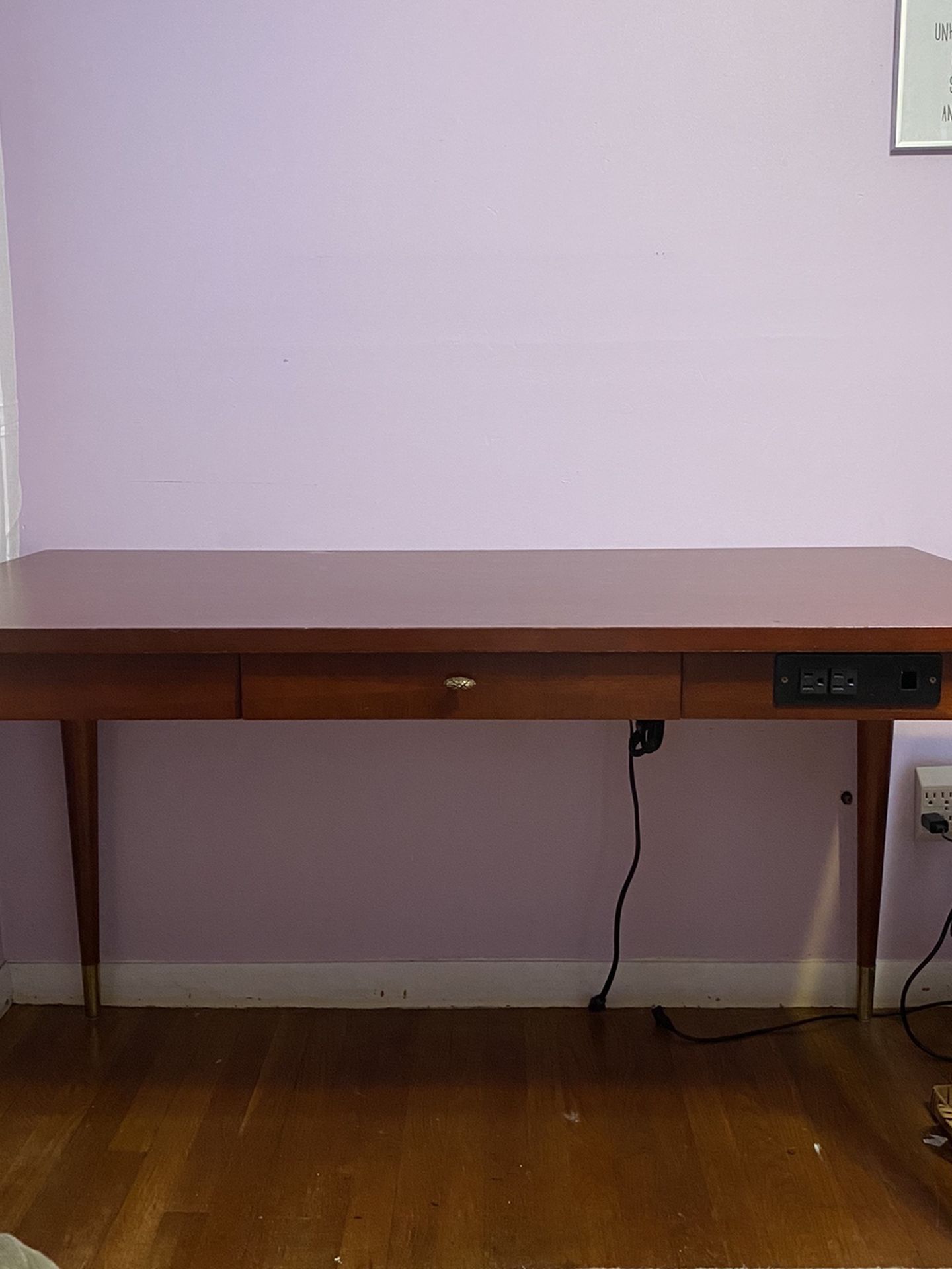 Cherry Desk With Center Draw And Electric