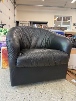 Swivel leather chair vintage