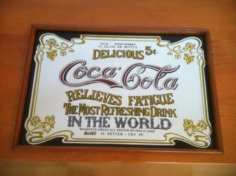 Antique Coca-Cola mirror sign