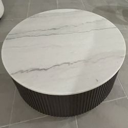 ROUND MARBLE TOP COFFEE TABLE 👌🏻👍🏻👌🏻 Mesa De Centro De Sala Con Marmol 👍🏻