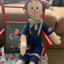 Raggedy Andy Doll And Book