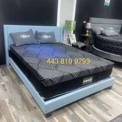 Queen Memory Foam Gel Come With Free Box Spring - Same Day Delivery 