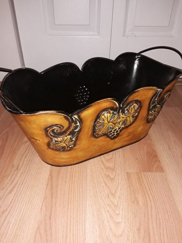 Metal Decorative Bin,can be used as planter Or Whatever You Want 