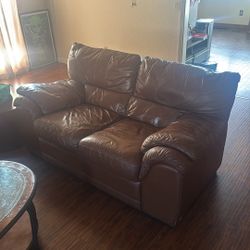 Faux Leather Love Seat