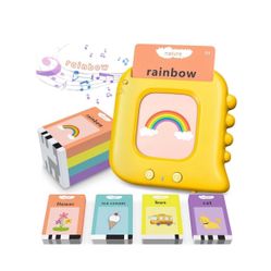 Yellow Talking Flash Cards Kids Toddler Flash Cards with 240 Words For Autism