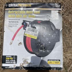 central pneumatic 50 ft hose reel