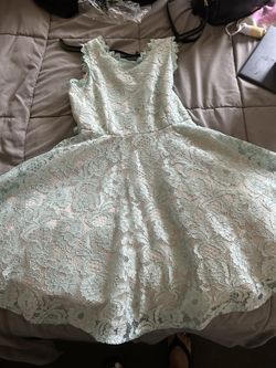 Big Girls lace Dress Tiffany Color