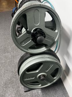 Olympic weights cast iron,steel and rubber coated