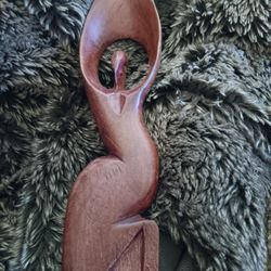 $14 Handcarved Abstract Women Wood Sculpture 