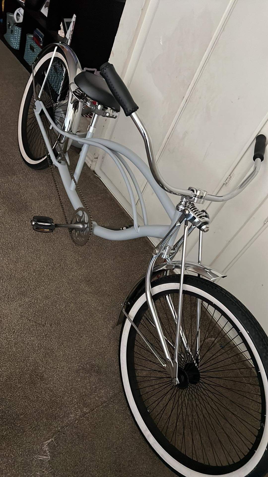 Guidon LUNON Vintage Lowrider Chrome 25,4 Mm - Pour Beach Cruiser Et Vélos Rétro