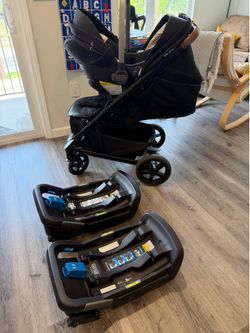NUNA TAVO stroller travel set with PIPA infant car seat + 2 car seat bases