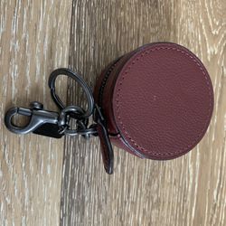 Coach Round Case Keychain Charm New