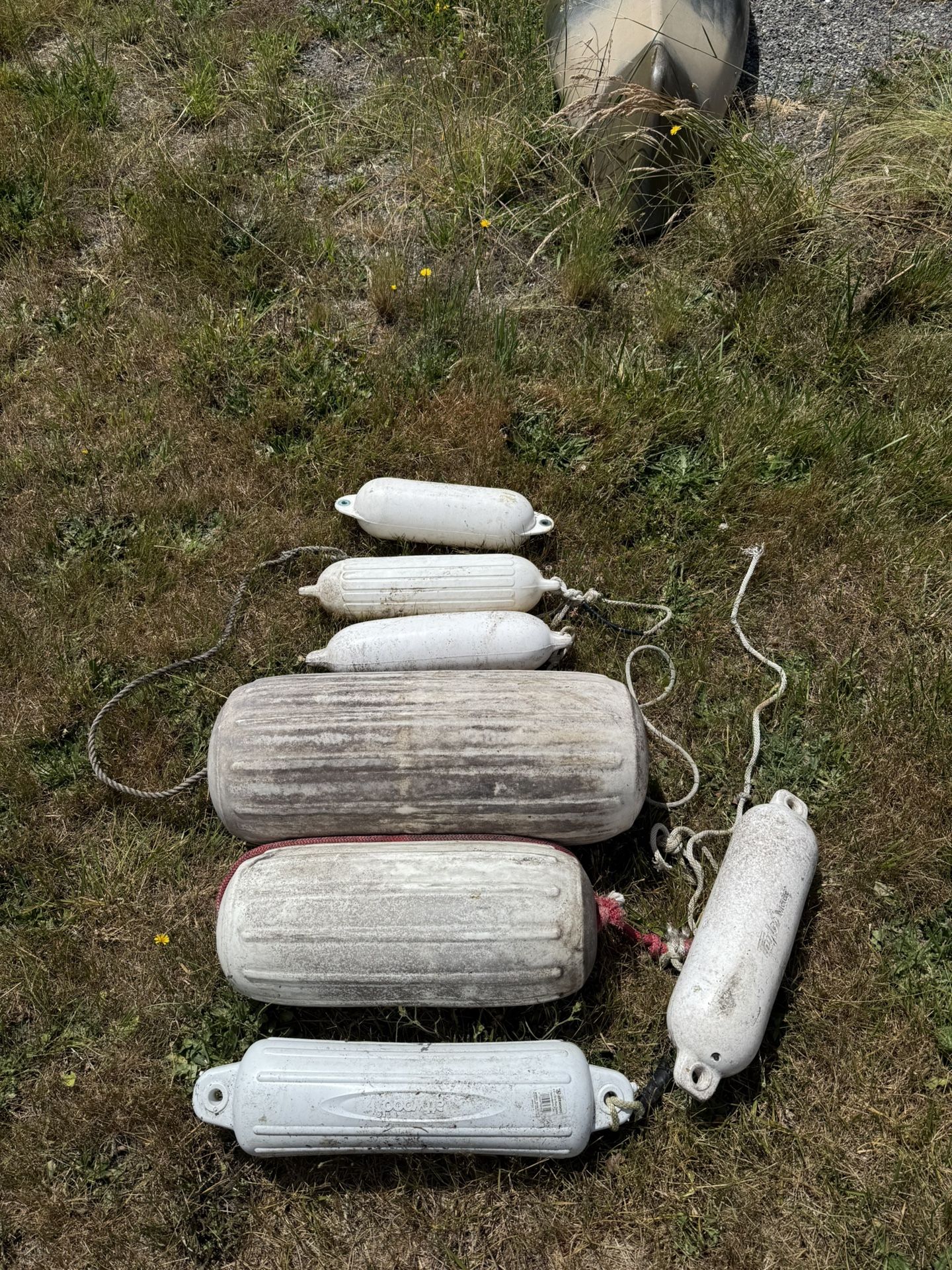Seven Boat Bouys Used For Moring Boat And Docking