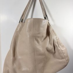 Coach Leather Slouchy Shoulder Bag Nude Beige