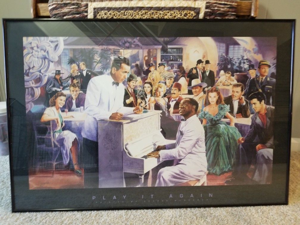 Framed George Bungarda print (Play it again)