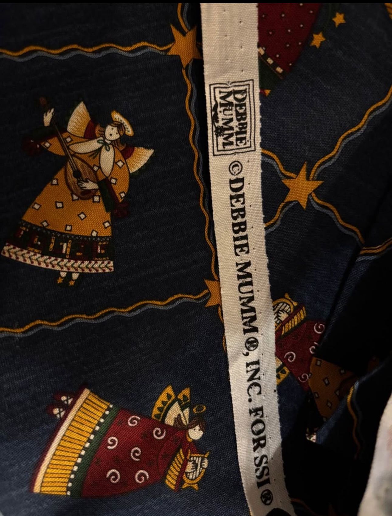 Fabric cotton debbie mumm angels stars instruments heavenly sewing cloth material quilting seasonal