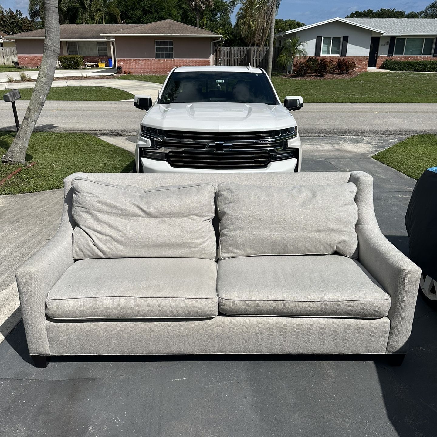 Hickory White Sofa