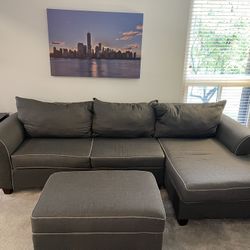 Sectional Couch With Storage Ottoman 