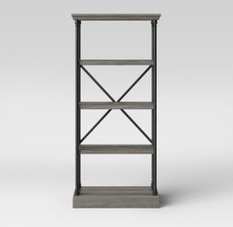 Conway wood and cast iron bookshelf