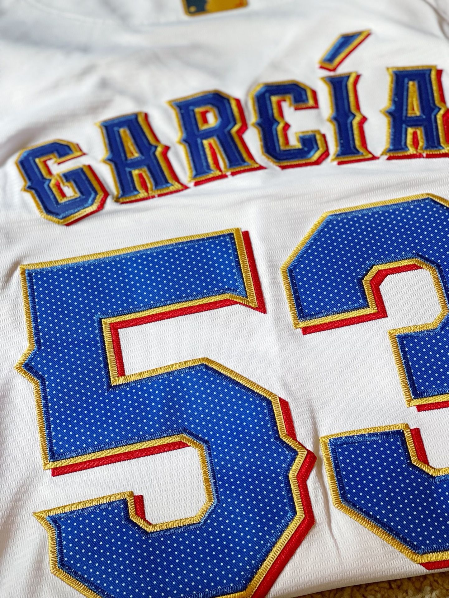 #53 Garcia Texas Rangers 2024 Gold collection with World Series Hat!! Size (Small - 2XL)