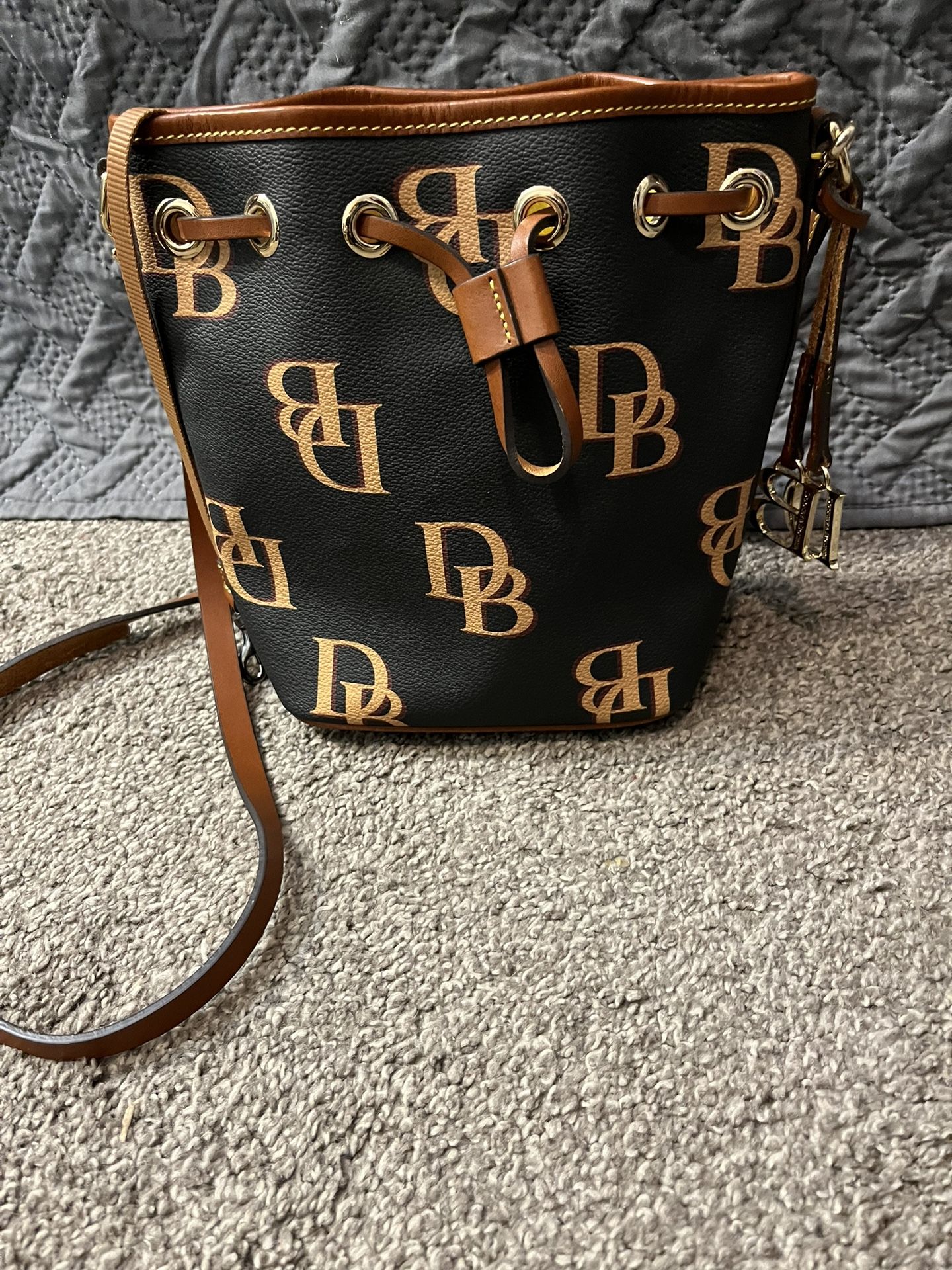 Dooney & Bourke Monogram Small Drawstring Bucket Bag
