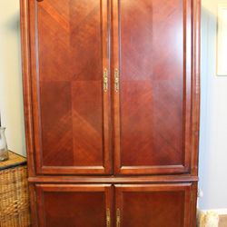 Large Cherry Entertainment Armoire / TV Cabinet