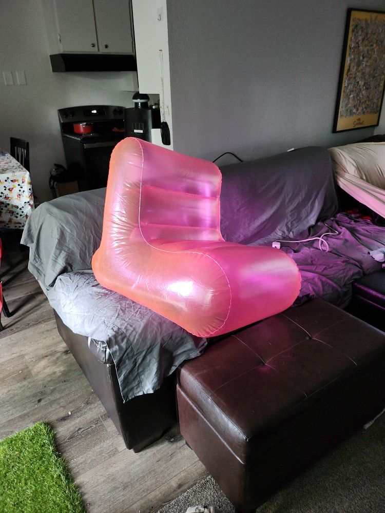 Pink inflatable chair