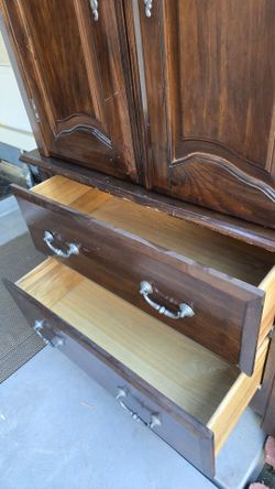 Wooden Armoire with Two Drawers