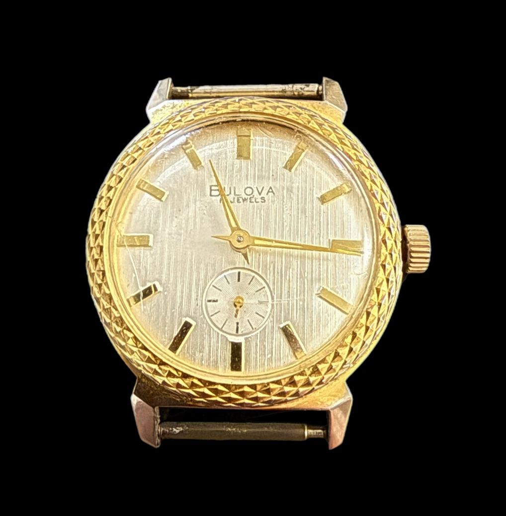 Bulova 23 Vintage Gold Tone Stainless Steel Men’s Watch 23 Jewels 195880