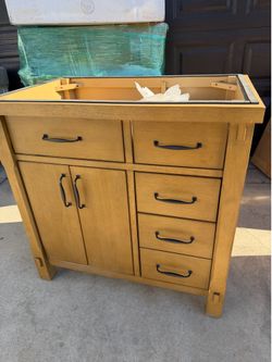 36” NO TOP BATHROOM VANITY, sturdy and solid wood