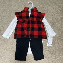 Carters 3 pieces 6m old baby girl clothes