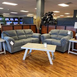 Allmaxx Pewter Living Room Set /couches  /Sofa and Loveseat 
