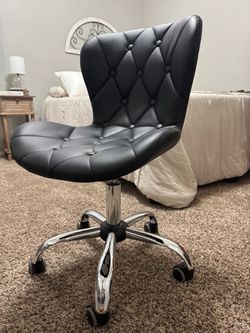 Black Faux Leather Office Chair