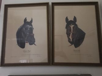 Vintage 1968 Kentucky Derby horse lithographs